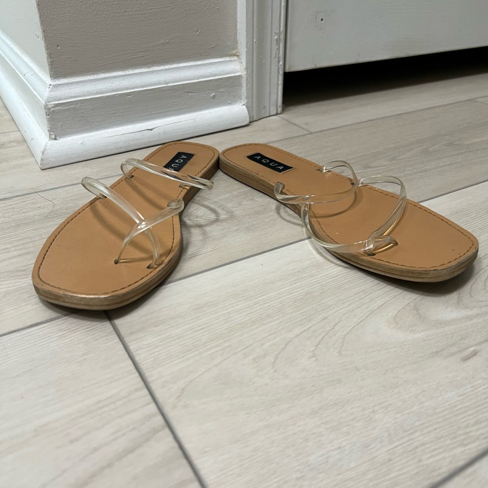Aqua, Clear Sandals, Size 8